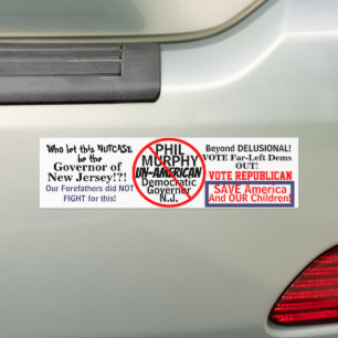 Adesivo Para Carro Governador Democrata Anti-Phil Murphy New Jersey