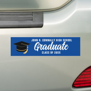Adesivo Para Carro Graduação Personalizada do Formando Branco Azul