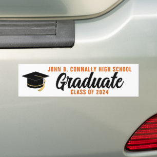 Adesivo Para Carro Graduação Personalizada do Formando Negro Laranja