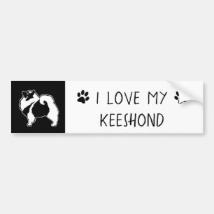 Adesivo Para Carro Gráficos do Keeshond - arte original bonito do c