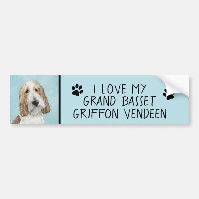Adesivo Para Carro Grand Basset Griffon Vendeen - Arte Original para  (Frente)