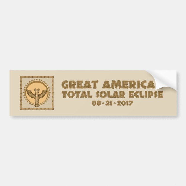 Adesivo Para Carro Grande eclipse solar total americano - 2017 (Frente)