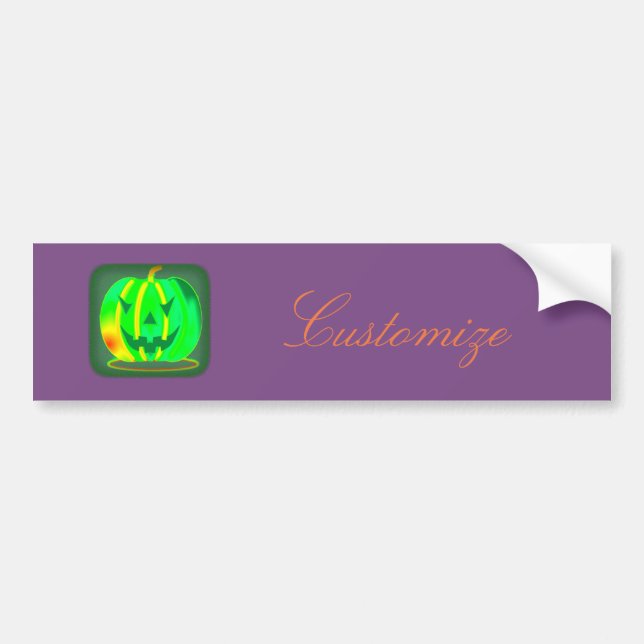 Adesivo Para Carro Green Jack o'lantern Halloween Thunder_Cove (Frente)