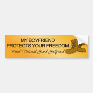 Adesivo Para Carro (Guarda nacional) meu namorado protege seu Freedo