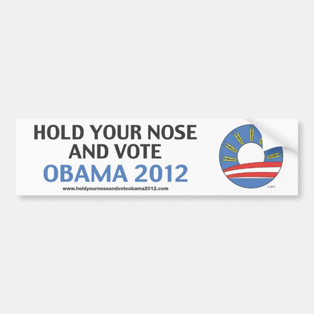 Adesivo Para Carro Guardare seu nariz e vote Obama 2012 (Frente)