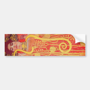 Adesivo Para Carro Gustav Klimt Red Woman Dourada pintura Cobra