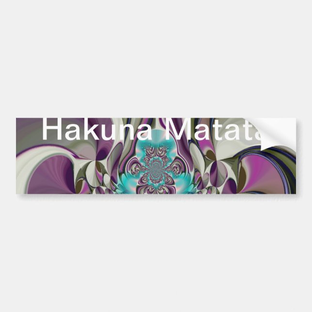 Adesivo Para Carro Hakuna Matata Hakuna Matata Oferece Coração Roxo (Frente)