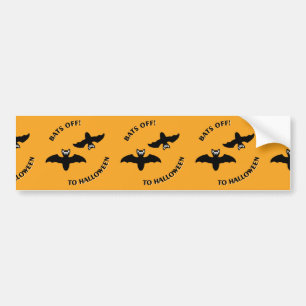 Adesivo Para Carro Halloween Bats Orange