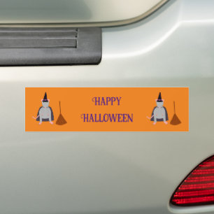 Adesivo Para Carro Halloween Witold Rat e Broom Personalizados