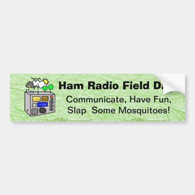 Adesivo Para Carro Ham Radio Field Day Engraçado Bumper Sticker (Frente)