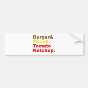 Adesivo Para Carro Hamburguer & fritadas & ketchup de tomate