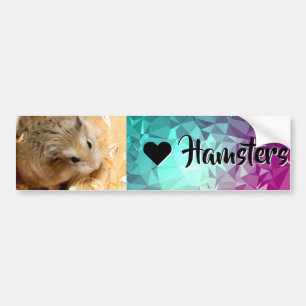 Adesivo Para Carro Hammyville - Eu Amo Hamster