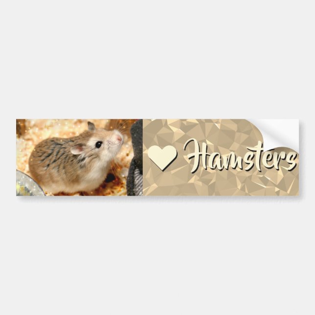 Adesivo Para Carro Hammyville - Eu Amo Hamster (Frente)