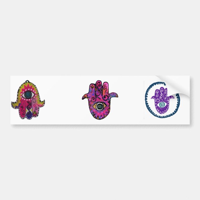 ADESIVO PARA CARRO ** HAMSA COR-DE-ROSA ** (Frente)