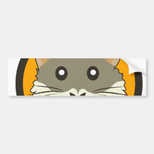 Adesivo Para Carro Hamster de desenho animado bonito com um cachecol 