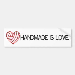 Adesivo Para Carro Handmade são os artesanatos do coração do fio d