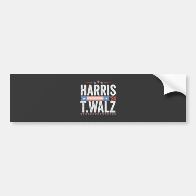 Adesivo Para Carro Harris Walz 2024 Eleição Kamala Tim Waltz (Frente)