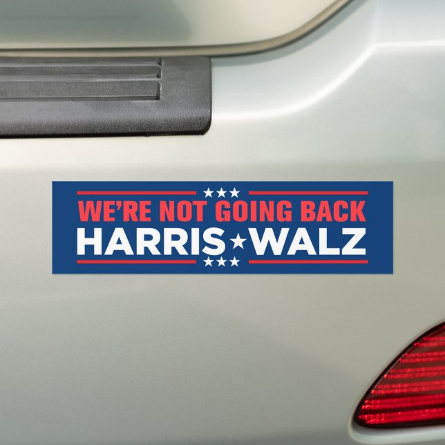 Adesivo Para Carro Harris Walz 2024 Não vamos voltar (No carro)
