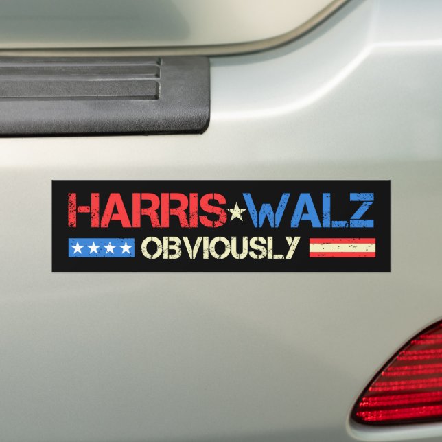 Adesivo Para Carro Harris Walz Obviamente Kamala Harris Waltz 2024 (No carro)