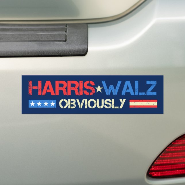 Adesivo Para Carro Harris Walz Obviamente Kamala Harris Waltz 2024 (No carro)