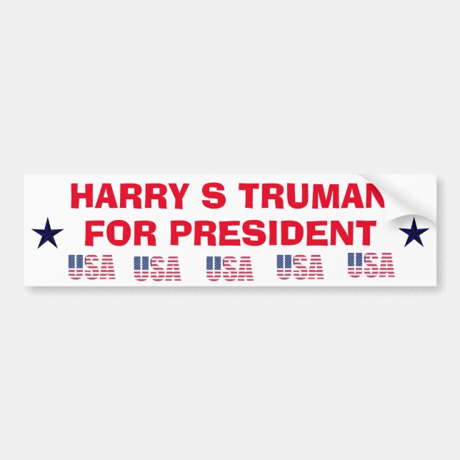 Adesivo Para Carro Harry Truman para o Presidente Sticker (Frente)