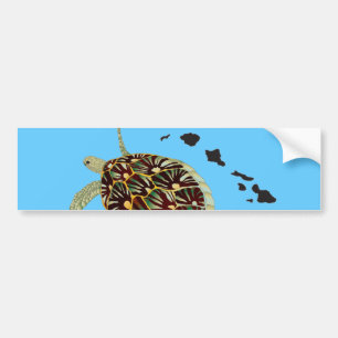 Adesivo Para Carro Hawaii Turtle e Ilhas Hawaii
