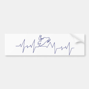 Adesivo Para Carro Heartbeat-Snowmobile