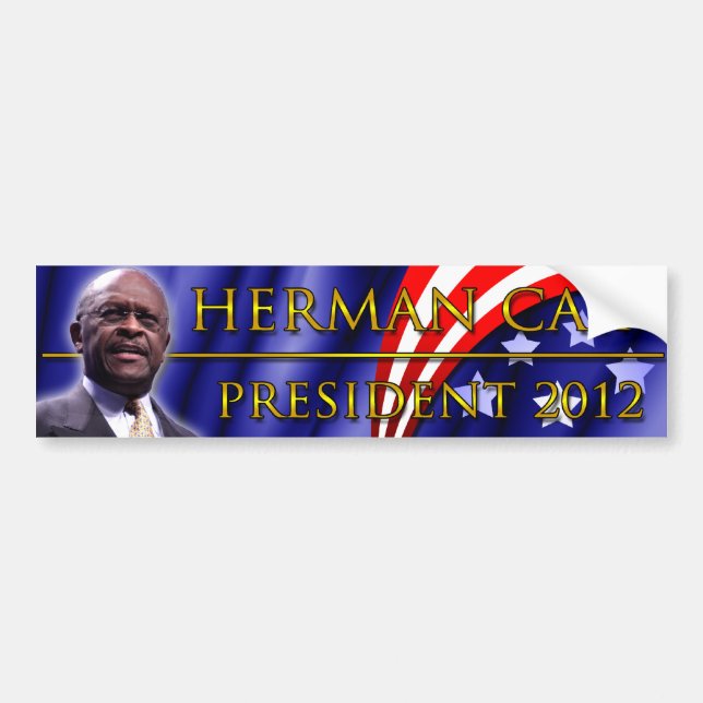 Adesivo Para Carro Herman Cain para o presidente 2012 (Frente)