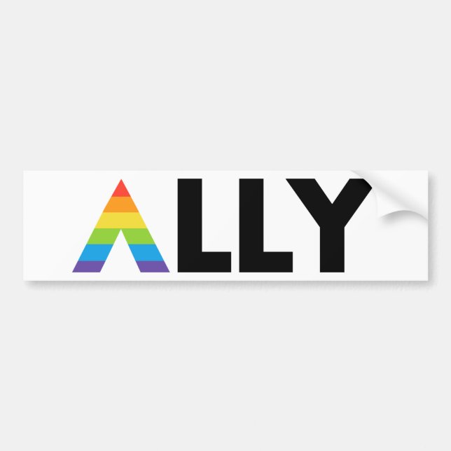 Adesivo Para Carro Hetero Ally LGBTQ Rainbow LGBT (Frente)
