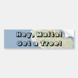 Adesivo Para Carro Hey, Malta! Obtenha uma árvore!