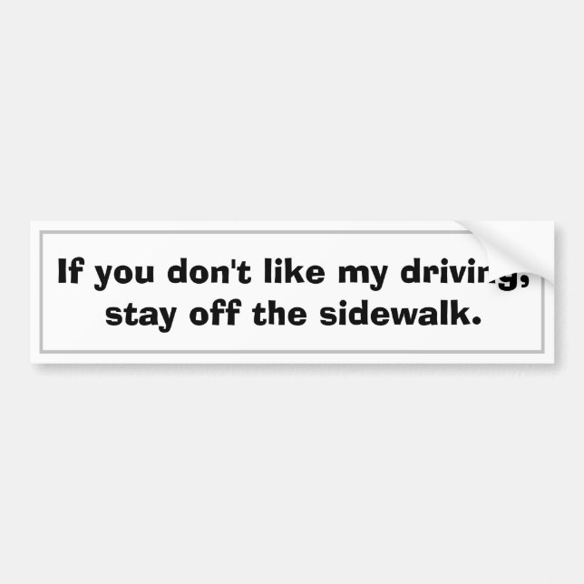 Adesivo Para Carro Hilarious Dirigindo Humor Sticker: Aviso de Sidewa (Frente)