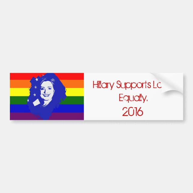 Adesivo Para Carro Hillary apoia o amor (Frente)