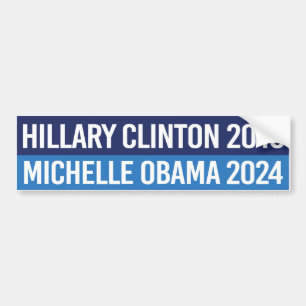 Adesivo Para Carro Hillary Clinton 2016 e Michelle Obama 2024