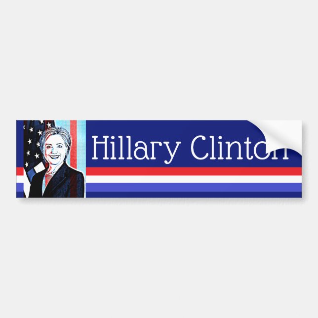 Adesivo Para Carro Hillary Clinton Digital Art Bumper Sticker (Frente)