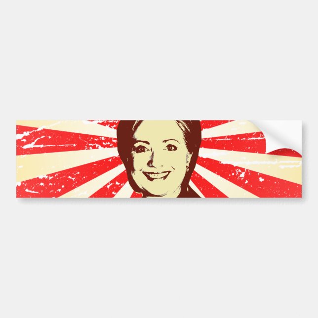 Adesivo Para Carro HILLARY CLINTON HEAD.png VERMELHO (Frente)
