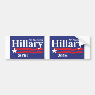 Adesivo Para Carro Hillary Clinton para o presidente 2016 - 2 em 1