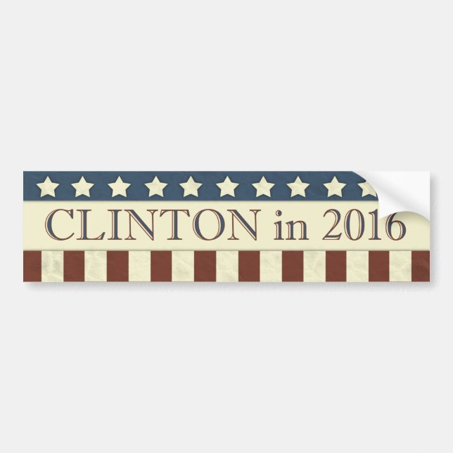 Adesivo Para Carro Hillary Clinton Presidente 2016 Stars Stripes (Frente)