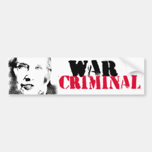 Adesivo Para Carro Hillary é um criminoso de guerra - grafite de