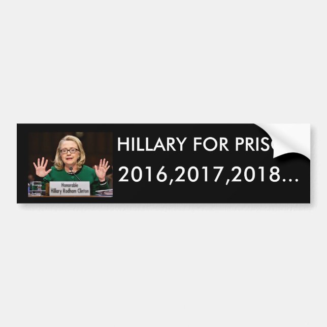 ADESIVO PARA CARRO HILLARY FOR PRISON (Frente)