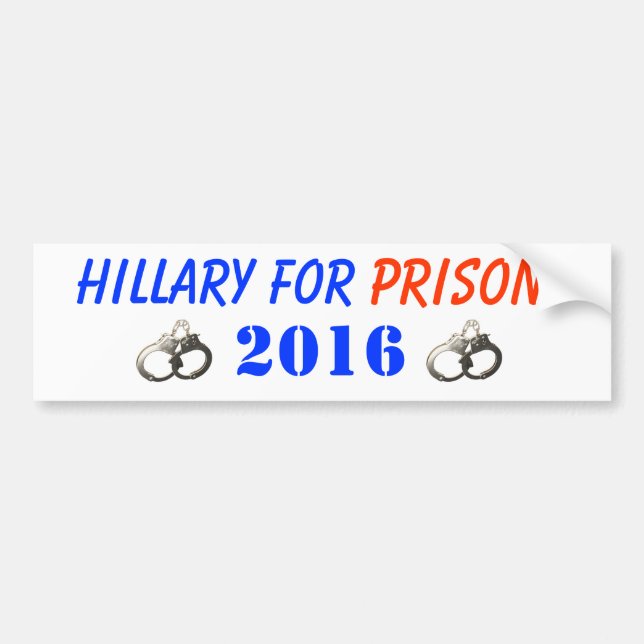 Adesivo Para Carro Hillary para a prisão 2016 (Frente)
