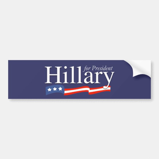 Adesivo Para Carro Hillary, Presidente Bumper Sticker (Frente)