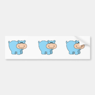 Adesivo Para Carro hippo azul bebê