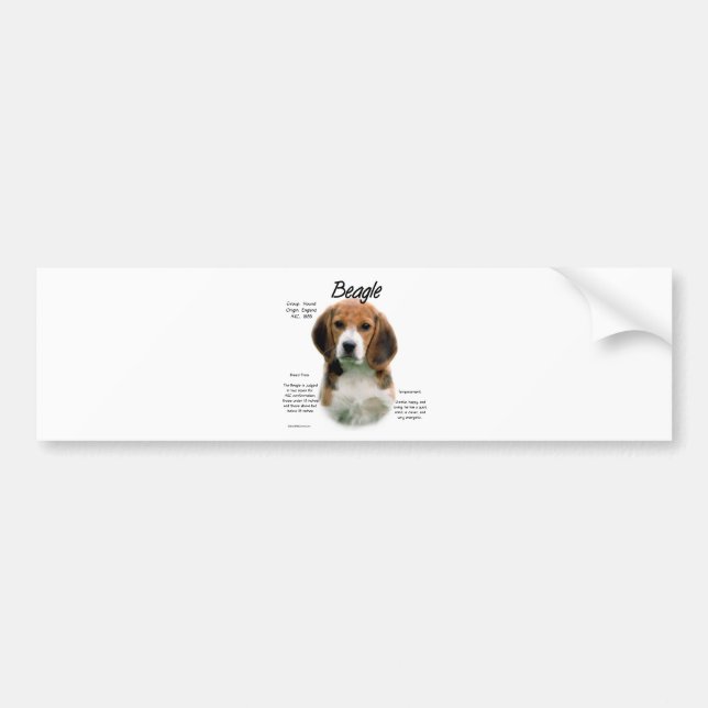 Adesivo Para Carro História Da Beagle; Tudo Sobre Beagles (Frente)