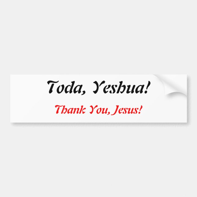 Adesivo Para Carro Hoje, Yeshua! (Frente)