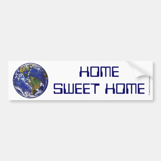 Adesivo Para Carro Home Sweet Home Earth Bumper Sticker (Frente)