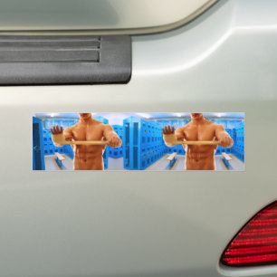 Adesivo Para Carro Homem muscular de SlipperyJoe sem camisa, ginástic