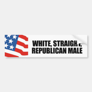 Adesivo Para Carro Homem republicano reto branco