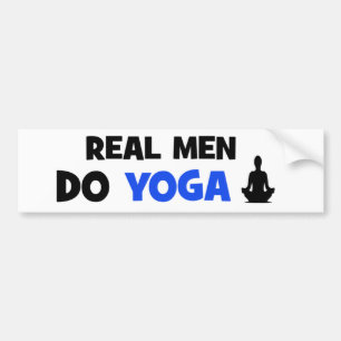 Adesivo Para Carro Homens Verdadeiros Fazem Yoga - Picaretas Engraça