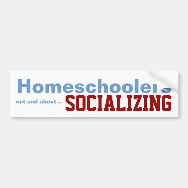 Adesivo Para Carro Homeschoolers - etiqueta socializando (Frente)