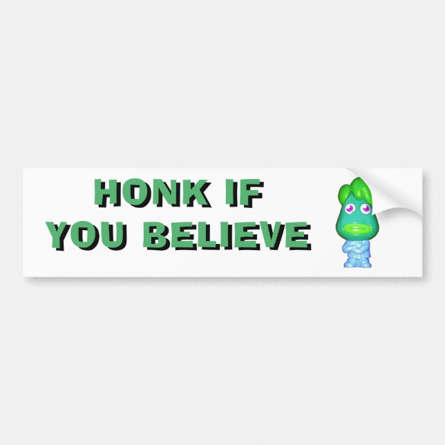 Adesivo Para Carro Honk if You Believe Space Alien (Frente)